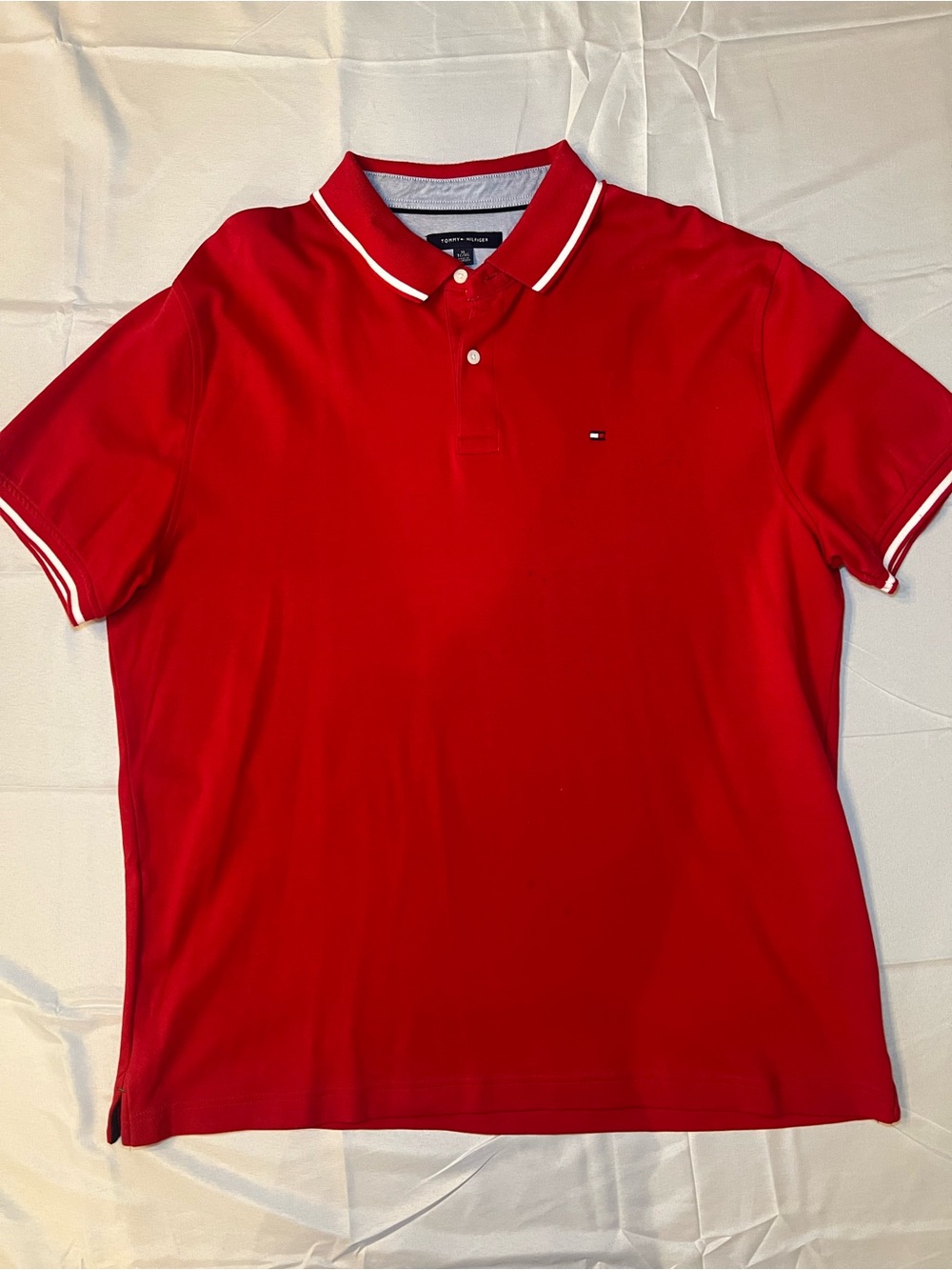 Tommy Hilfiger Red Polo with White Trim